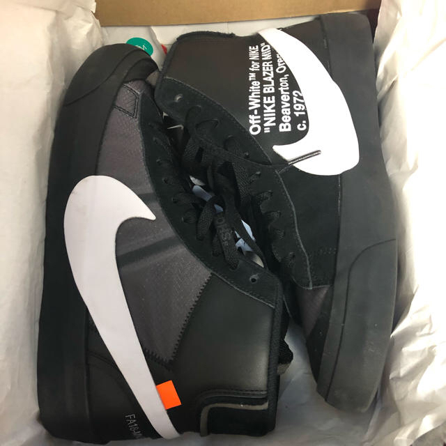 美品 NIKE off white blazer mid 27.5cm ブラック