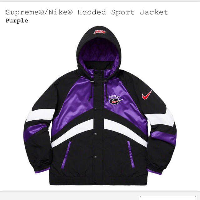 新品 紫 M Supreme Nike Hooded Sport Jacketナイロンジャケット