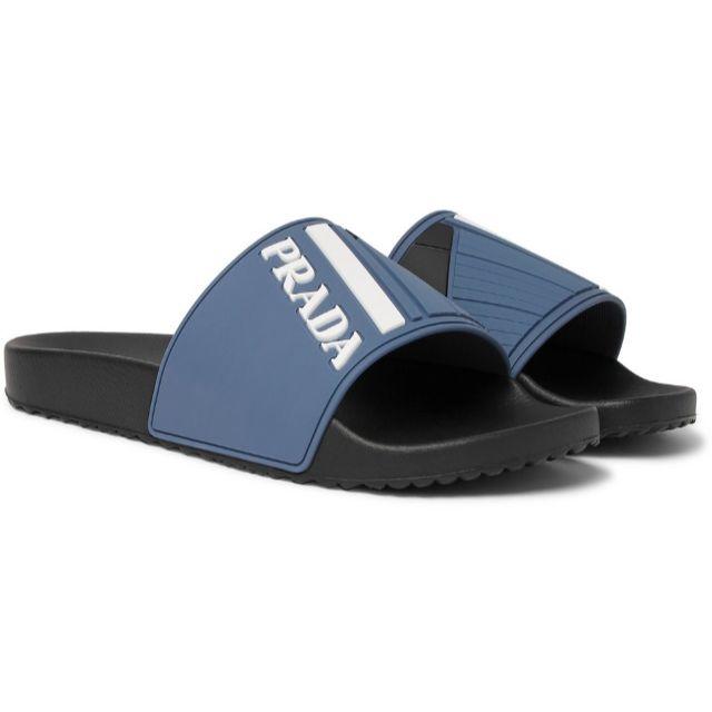 PRADA(プラダ)のPRADA プラダ■slide sandal スライド サンダル bl UK9 メンズの靴/シューズ(サンダル)の商品写真