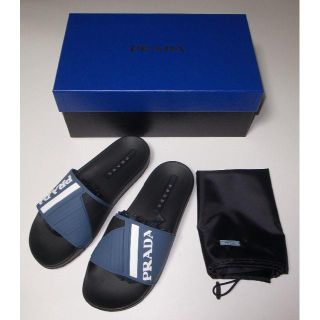 プラダ(PRADA)のPRADA プラダ■slide sandal スライド サンダル bl UK8(サンダル)