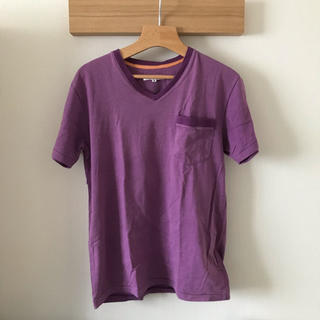 stimulus ポケット付きTシャツ パープル(Tシャツ/カットソー(半袖/袖なし))