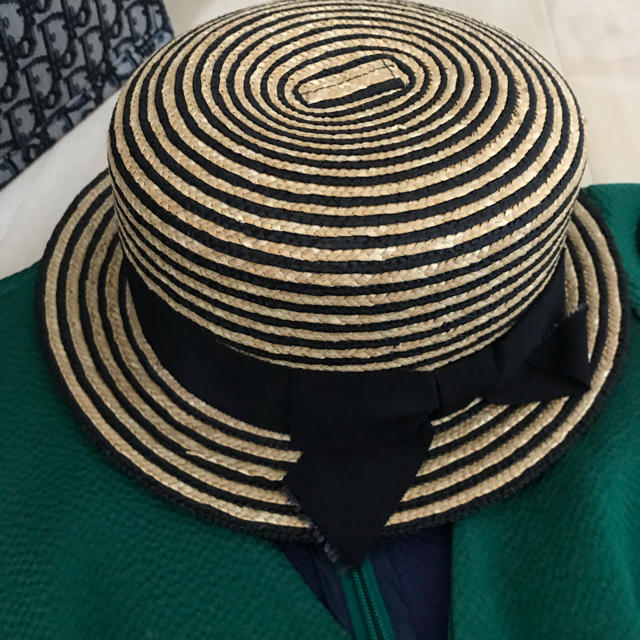 Maison de Reefur(メゾンドリーファー)の メゾンドリーファー 完売 ボーダー麦わら帽子 レディースの帽子(麦わら帽子/ストローハット)の商品写真