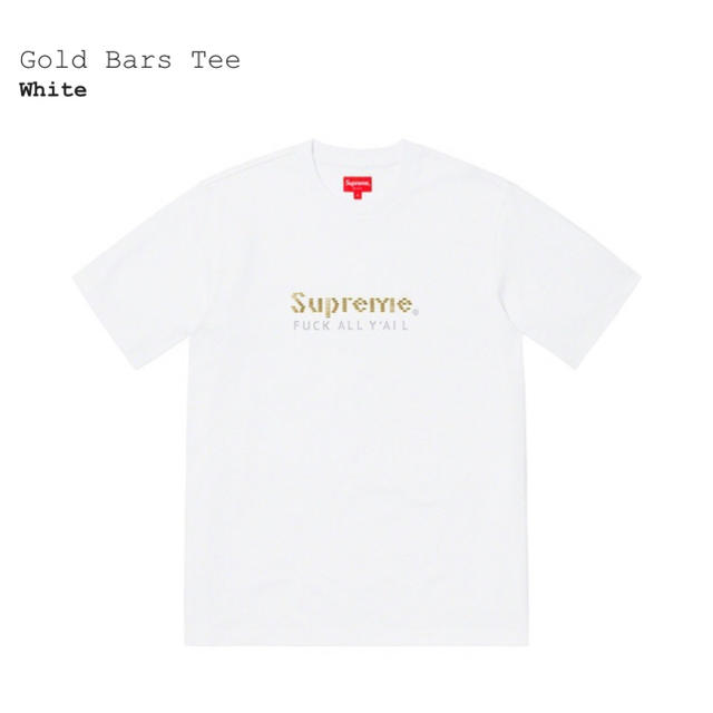 【L】Supreme Gold Bars White Tシャツ/カットソー(半袖/袖なし)