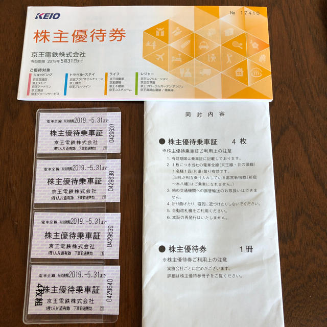 京王百貨店 - 京王電鉄 株主優待乗車証4枚 株主優待券冊子の通販 by なりりん's shop｜ケイオウヒャッカテンならラクマ