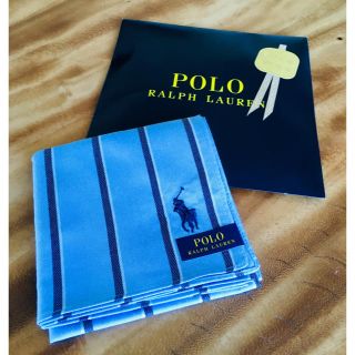 ポロラルフローレン(POLO RALPH LAUREN)のポロ ラルフローレン☆ハンカチ☆新品☆未使用☆ブルー(ハンカチ/ポケットチーフ)