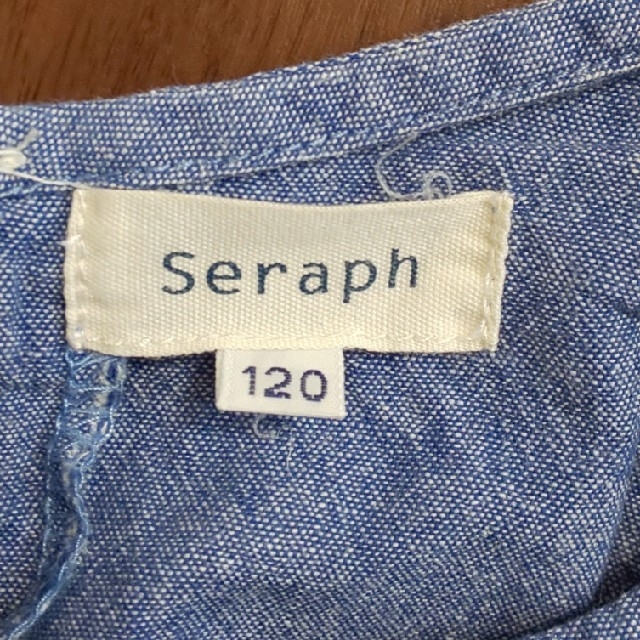 Seraph(セラフ)のSeraphデニムワンピース120センチ キッズ/ベビー/マタニティのキッズ服女の子用(90cm~)(ワンピース)の商品写真