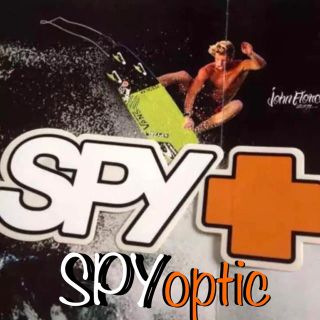 スパイ(SPY)のスパイSPYクロスアイウエアUS限定型抜きロゴステッカーwhite(サーフィン)