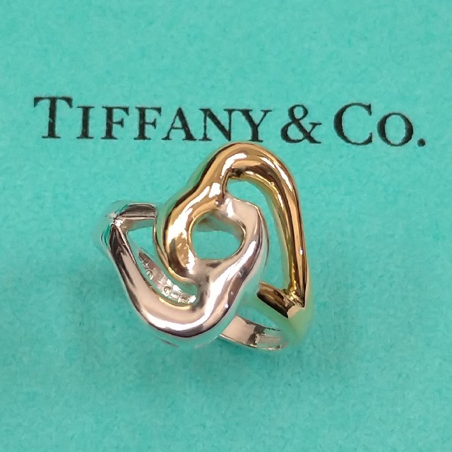 Tiffany & Co.(ティファニー)のティファニーリング ダブルハート K18/SVコンビ レディースのアクセサリー(リング(指輪))の商品写真
