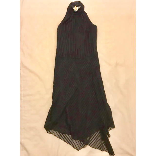 ホルターネックの フォーマル ドレス  膝下丈 レディースのフォーマル/ドレス(ミディアムドレス)の商品写真