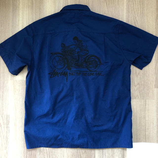 【入手困難!!】ステューシー ✈︎バックロゴ ワークシャツ  半袖シャツ