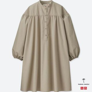 ユニクロ(UNIQLO)の Ｌ コットンギャザーワンピース  トーマス マイヤー ユニクロ　uniqlo (ひざ丈ワンピース)