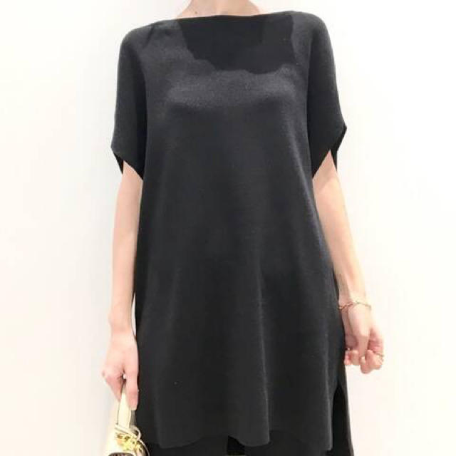 L'Appartement DEUXIEME CLASSE(アパルトモンドゥーズィエムクラス)の L'Appartement F/S Tunic◆  ブラック レディースのトップス(カットソー(半袖/袖なし))の商品写真