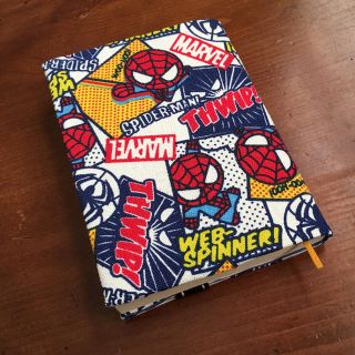 マーベル(MARVEL)のコミカルスパイダーマン  文庫本ブックカバー  ハンドメイド(ブックカバー)