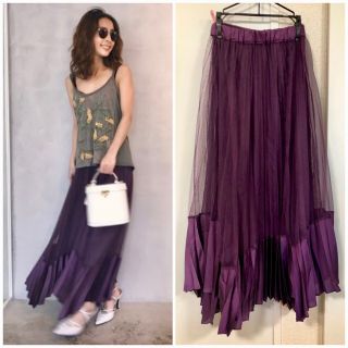 アメリヴィンテージ(Ameri VINTAGE)の2WAY COMBINATION TULLE SKIRT★本日限定価格(ロングスカート)