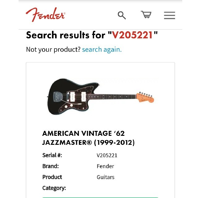 Fender(フェンダー)のFenderUSA AMERICAN VINTAGE‘62 JAZZMASTER 楽器のギター(エレキギター)の商品写真