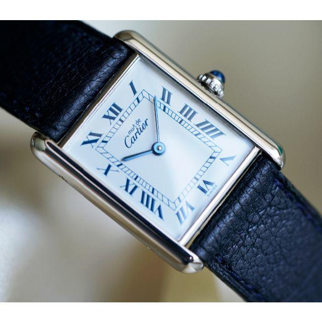 Cartier(カルティエ)の美品 カルティエ マスト タンク シルバー ブルーインデックス LM メンズの時計(腕時計(アナログ))の商品写真