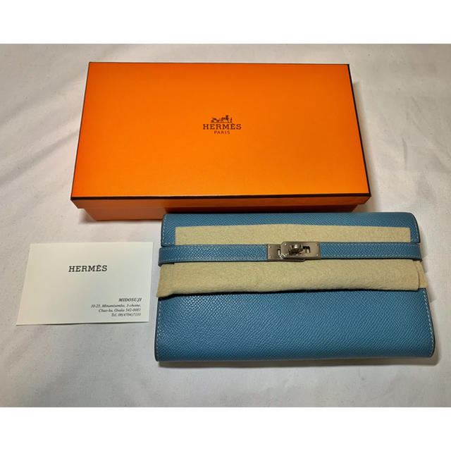 Hermes♡ケリーウォレット♡ブルージーン♡美品財布