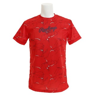 ローリングス(Rawlings)の新品 ローリングス Rawlings ウェア 雲柄 Tシャツ O(LL) 赤　(ウェア)