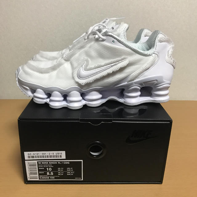 新品 W NIKE SHOX TL / CDG 白 メンズ 26.5cm