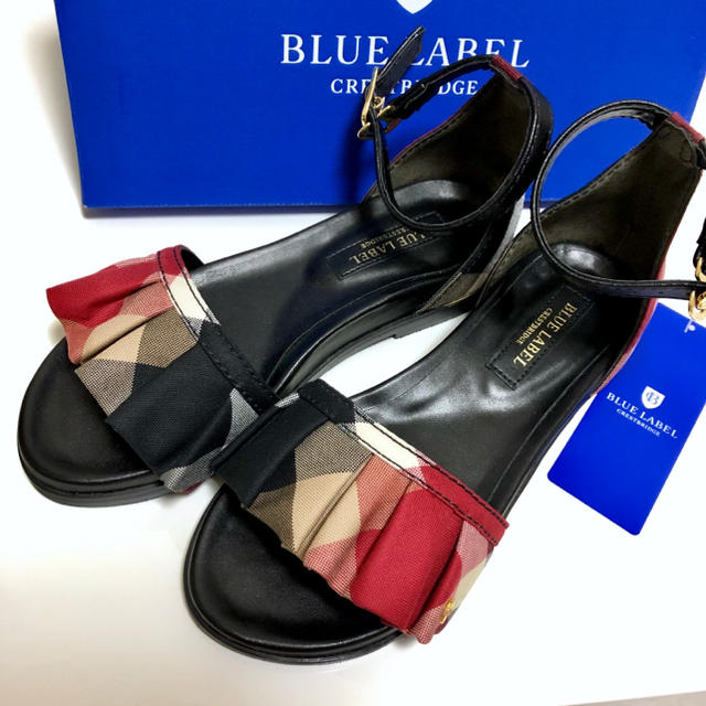 BLUE LABEL ブルーレーベル ハウスチェック フリルサンダル