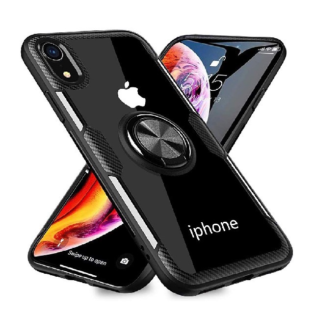 iPhoneXRケース クリア リング 透明 磁気カーマウントホルダー スタンドの通販 by Sigi's shop｜ラクマ