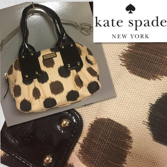 kate spade new york(ケイトスペードニューヨーク)の❤︎kate spade 麻 帆布 パテントレザー ボストンバッグ ❤︎ レディースのバッグ(ボストンバッグ)の商品写真
