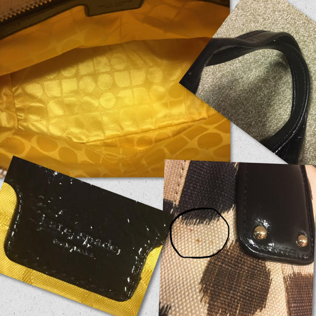 kate spade new york(ケイトスペードニューヨーク)の❤︎kate spade 麻 帆布 パテントレザー ボストンバッグ ❤︎ レディースのバッグ(ボストンバッグ)の商品写真