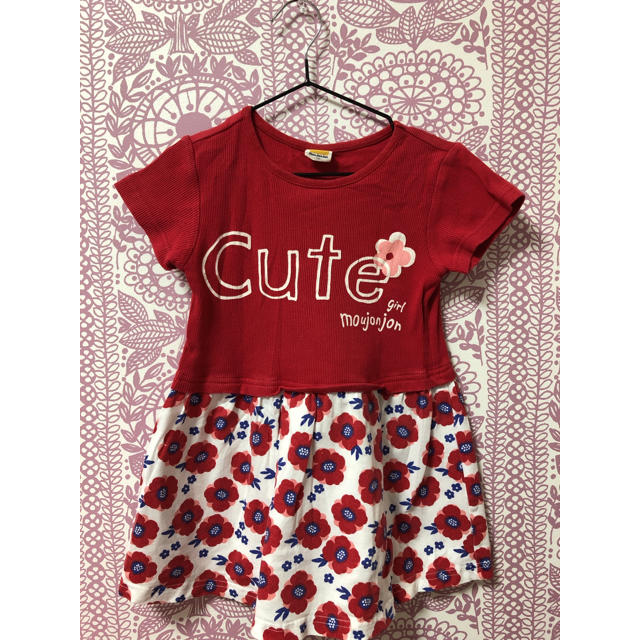 mou jon jon(ムージョンジョン)の花柄ワンピース キッズ/ベビー/マタニティのキッズ服女の子用(90cm~)(ワンピース)の商品写真