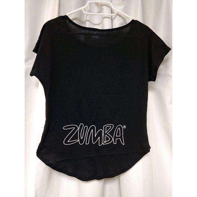 Zumba(ズンバ)のZUMBA　ズンバ　Tシャツ　クロップドシャツ　Mサイズ　ブラック レディースのトップス(Tシャツ(半袖/袖なし))の商品写真