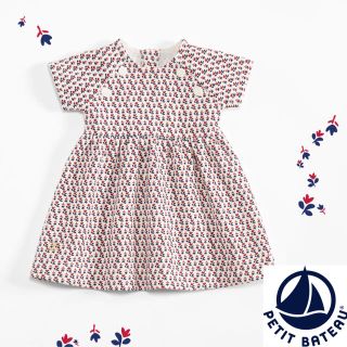 プチバトー(PETIT BATEAU)の【新品】プチバトー 24m プリントスウェットワンピース(ワンピース)