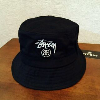 ステューシー(STUSSY)の新品stussyバケットハット黒ブラック(ハット)