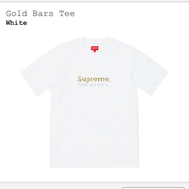 Tシャツ/カットソー(半袖/袖なし)supreme gold bar tee Lサイズ