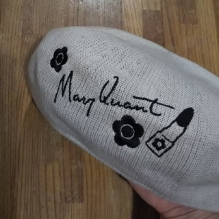 専用MARY QUANT マリークヮント ベレー帽 コットン素材 ホワイトグレー