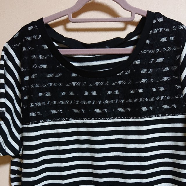 大きいサイズ②  レース付きＴシャツ   size3L レディースのトップス(Tシャツ(半袖/袖なし))の商品写真