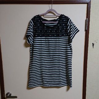 大きいサイズ②  レース付きＴシャツ   size3L(Tシャツ(半袖/袖なし))