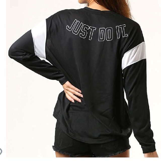 NIKE(ナイキ)の新品 L NIKE JUST DO IT dri-fit ロングスリーブTシャツ レディースのトップス(Tシャツ(長袖/七分))の商品写真