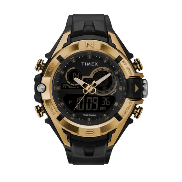 TIMEXタイメックス　腕時計デジタルアナログブラック×ゴールド