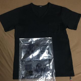 デンハム(DENHAM)の美品 DENHAM パック Vネック ポケットTシャツ Mサイズ 黒(Tシャツ/カットソー(半袖/袖なし))