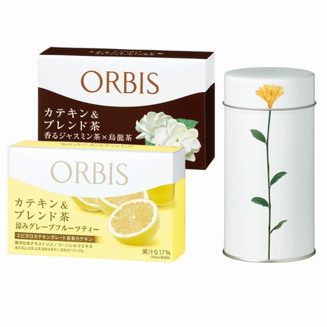 ORBIS(オルビス)の【期間限定】カテキン＆ブレンド茶 キャニスターセット 食品/飲料/酒の飲料(茶)の商品写真