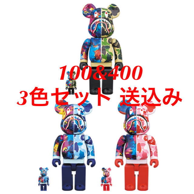 超可爱 TOY MEDICOM - SHARK ninagawa mika / M × BAPE BE@RBRICK
