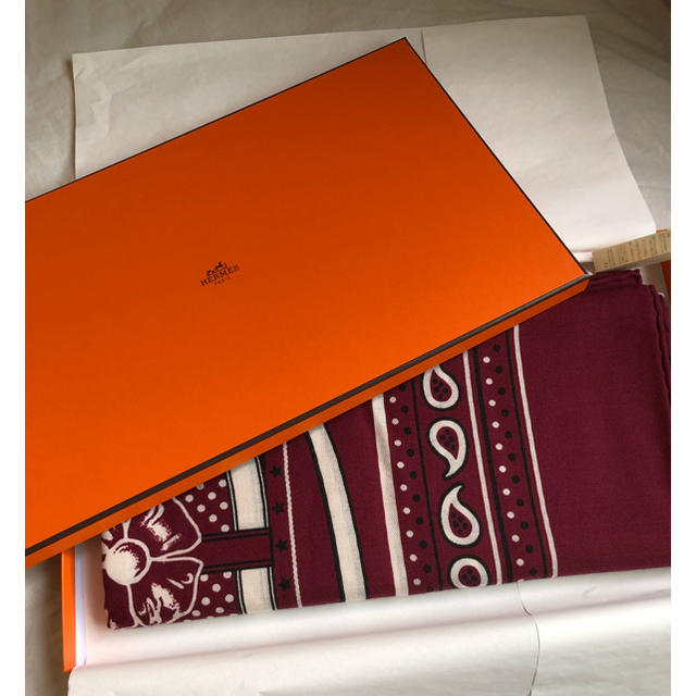 レディースHERMES カシシル カシミヤシルク ストール