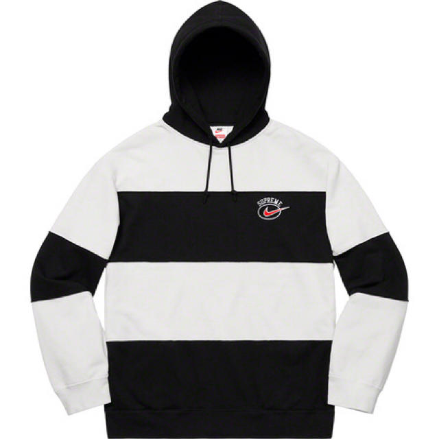 Supreme NIKE Stripe Hooded Sweatshirt 黒Lパーカー