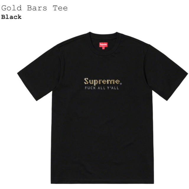 黒 M supreme gold bars tee black 19ss 新品