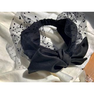 カシラ(CA4LA)のlinen blend 3WAY dottulle hairband(ヘアバンド)