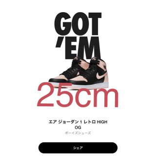 ナイキ(NIKE)のジュニア エアジョーダン1  BLACK pink(スニーカー)