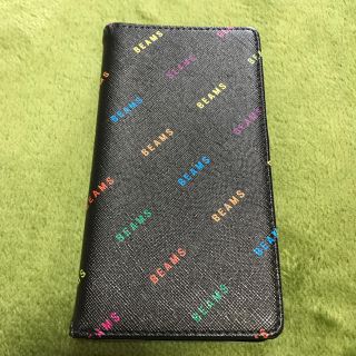 ビームス(BEAMS)のBEAMS ビームス iPhoneケース ブラック ロゴ 手帳型(iPhoneケース)