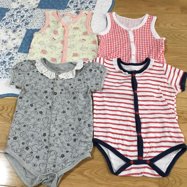 Nishiki Baby(ニシキベビー)のロンパース 下着 前びらき 肌着 ニシキ 女の子 キッズ/ベビー/マタニティのベビー服(~85cm)(肌着/下着)の商品写真