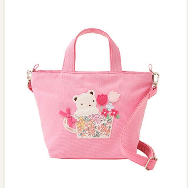☆新品完売☆ファミリア☆デニムバッグ☆くまさん☆ピンク