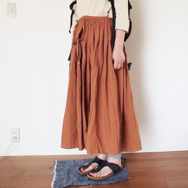 IDEE(イデー)のIDEE POOL いろいろの服 巻きギャザーエプロン レディースのスカート(ロングスカート)の商品写真