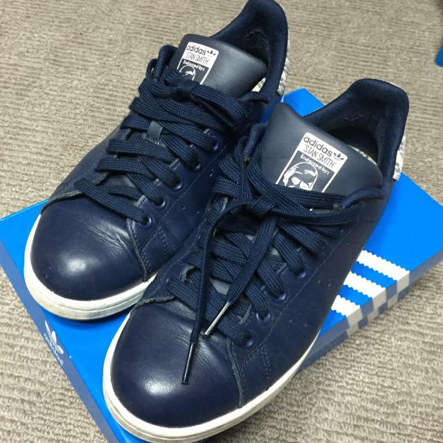 adidas - スタンスミス♡ネイビー×パイソンの通販 by ぴぬ's shop ...